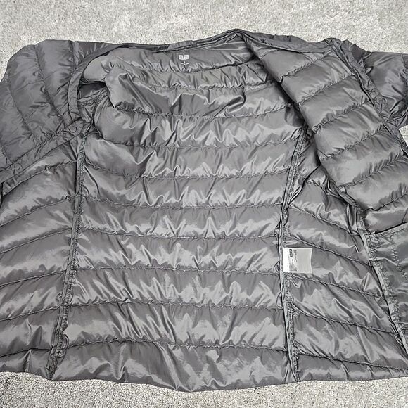 Uniqlo Ultra Light Down Compact Quilted Jacket Snap Button Gray Women’s Size S - Picture 7 of 11